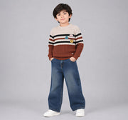 Flat Knit Sweater Brown