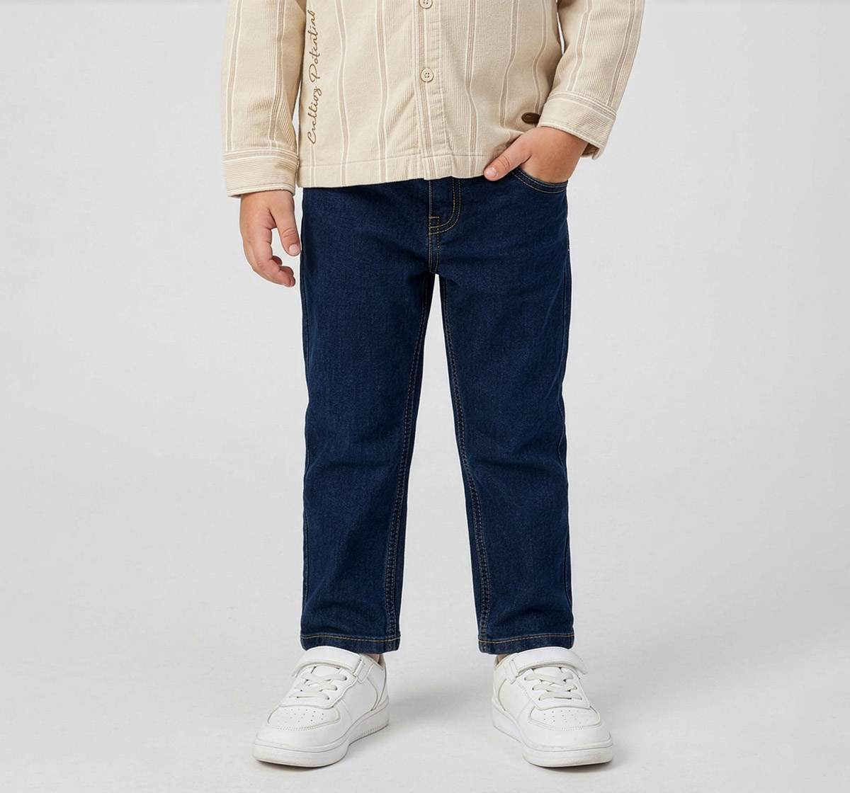 Boys Indigo Cotton Denim Regular Fit Jeans