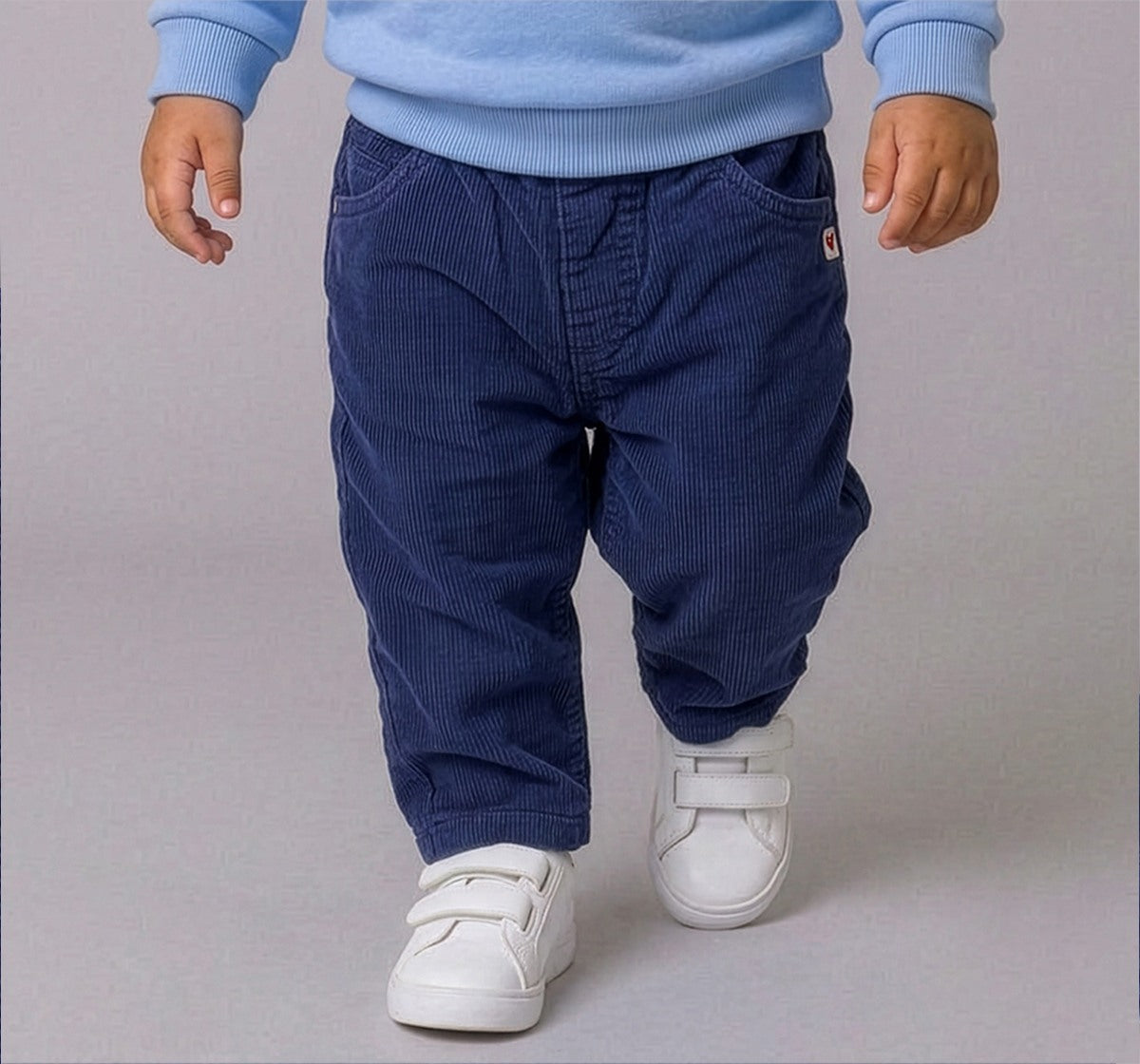 Corduroy Comfort Fit Trousers Blue