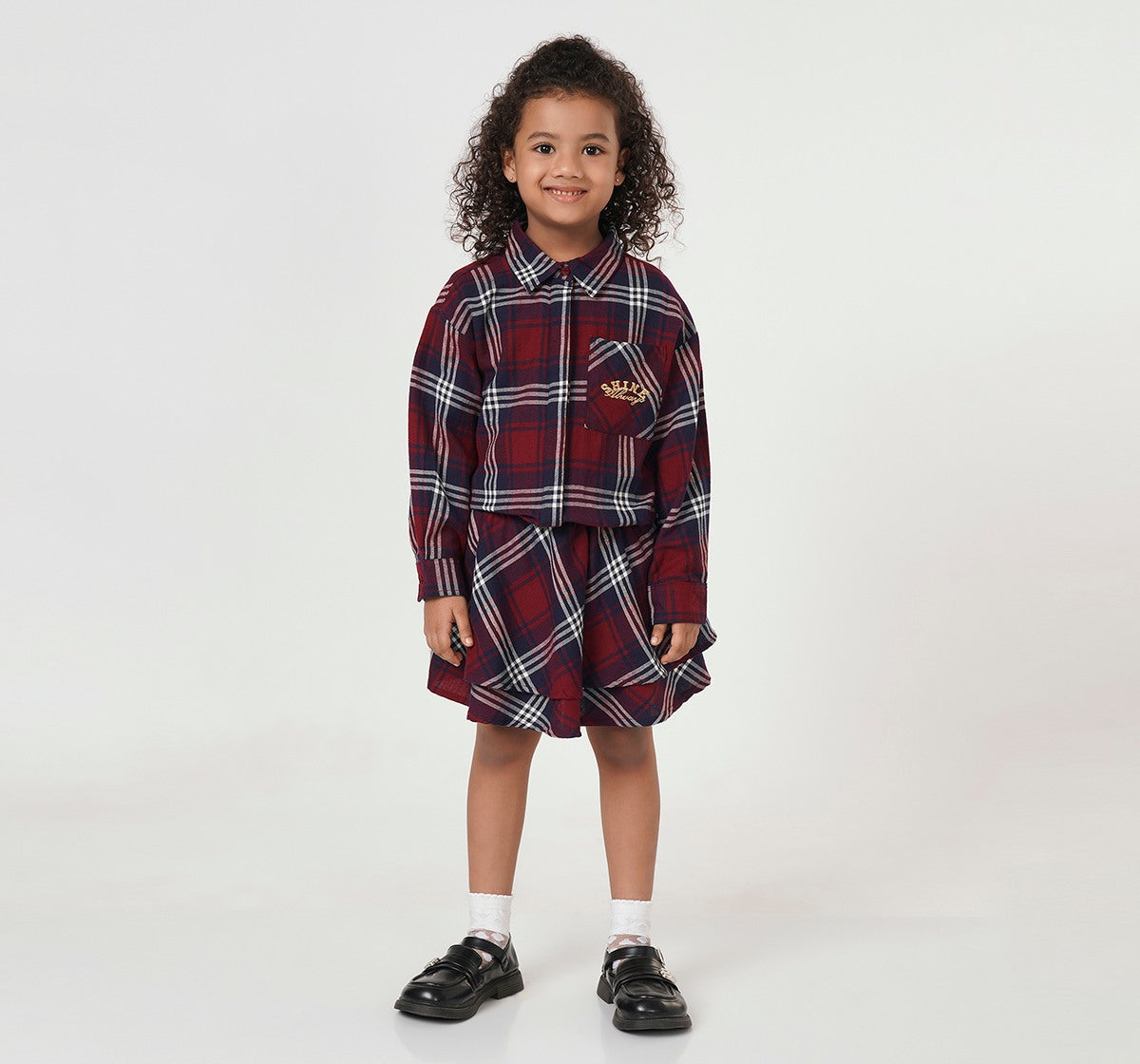 Double Layer Low Wasit Lfannel Dress Burgundy