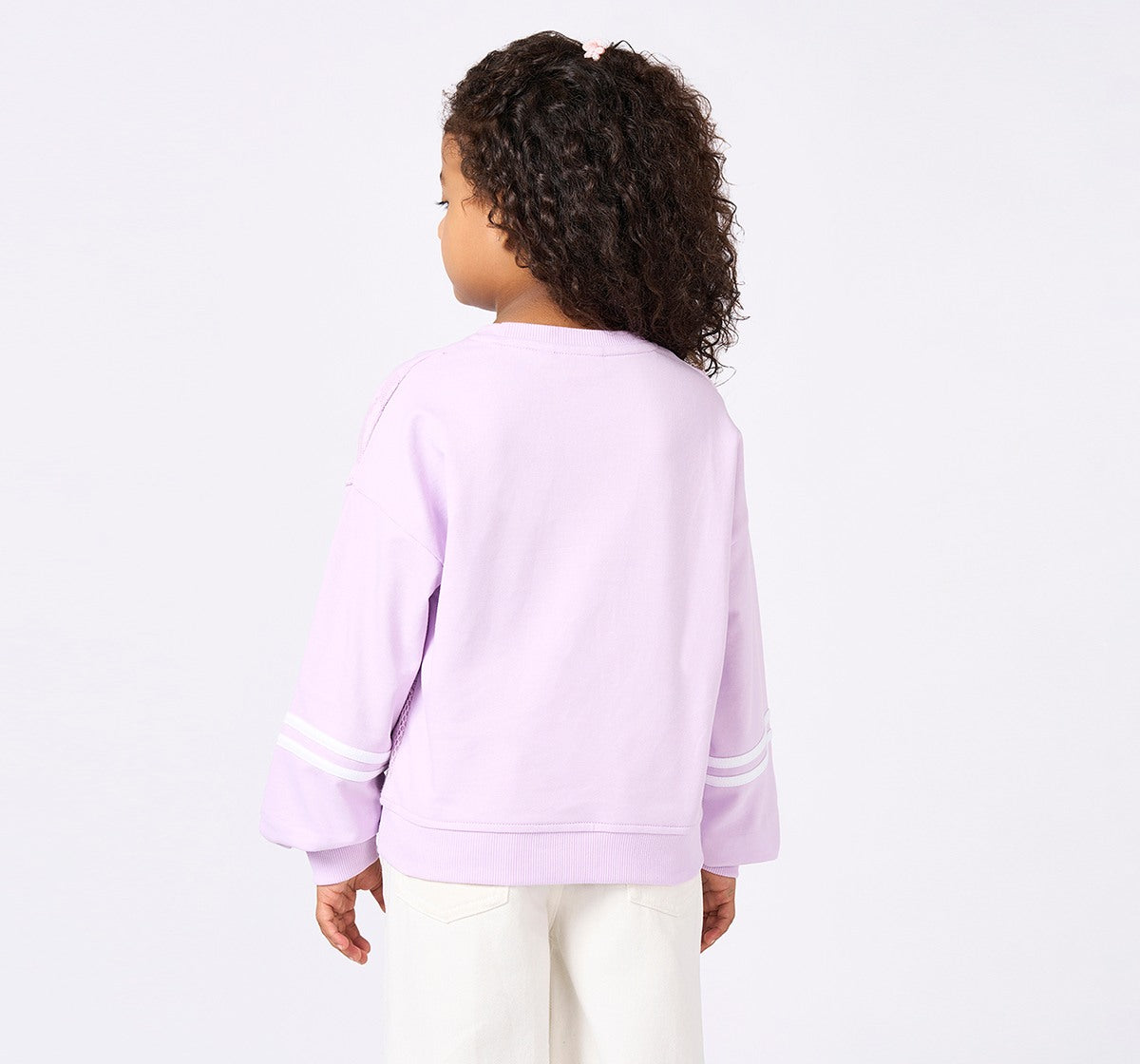 Sweatshirt with Lace and Mech Details Lilac