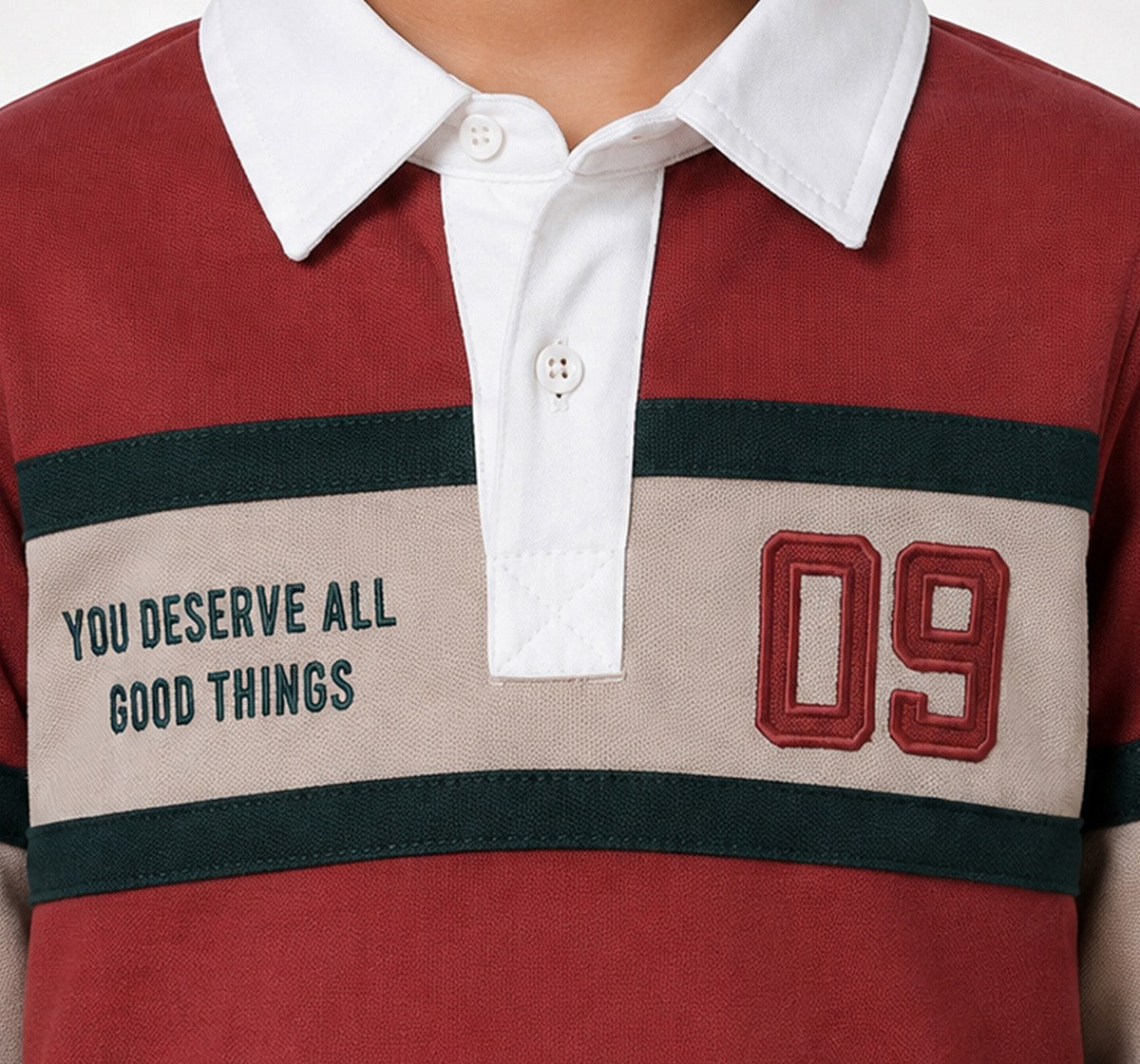 Full Sleeves Rugby Polo T-Shirt Red