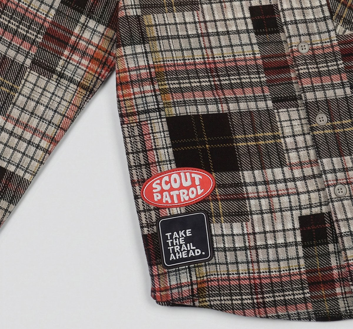 Checks Shirt with Embroidered Badges Multi