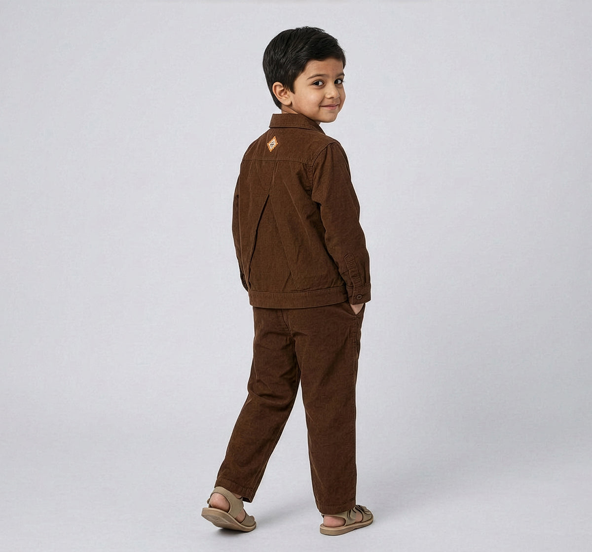 Boys Brown Corduroy Jacket and Jogger Co-ord Set