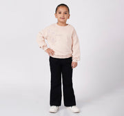 Balloon Hem Sweatshirt with Applique Pink Regular Fit