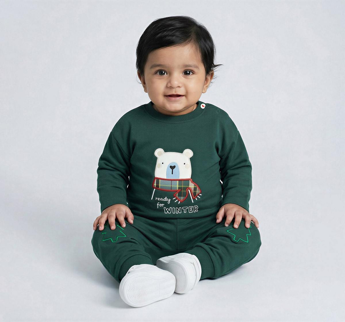 Antifit Embroidered Tee with Applique Green