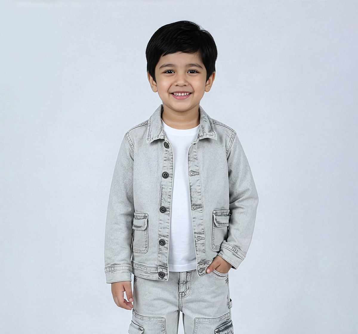 Cloud Wash Denim Jacket Off White
