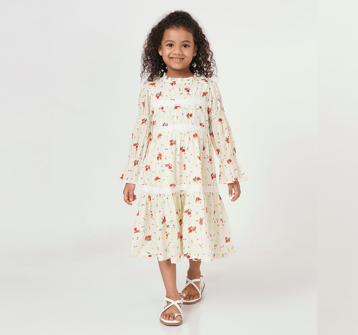 Dress with Ladder Lace Detail Multicolor