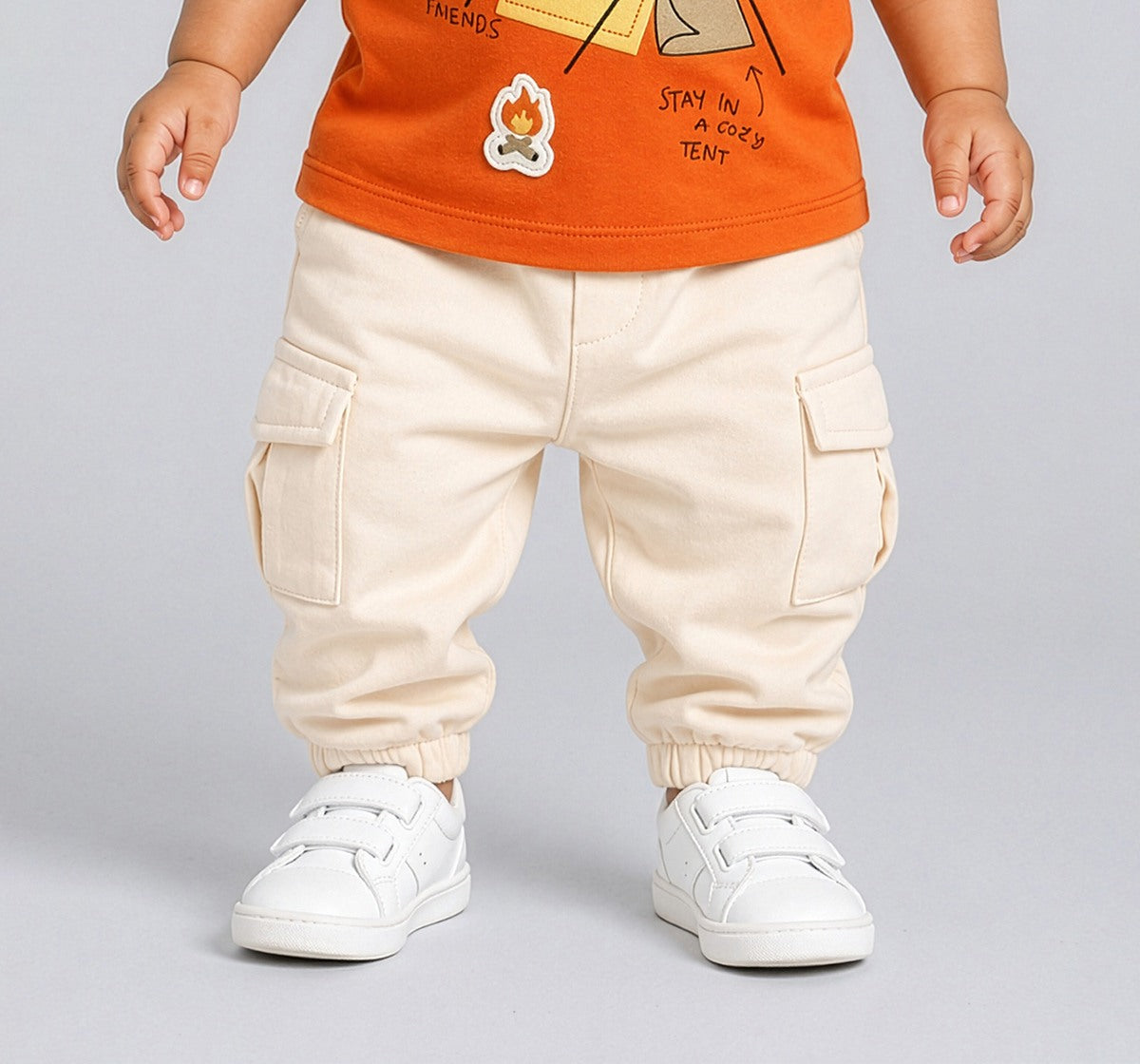 Knit Joggers with Pocket Detail Beige