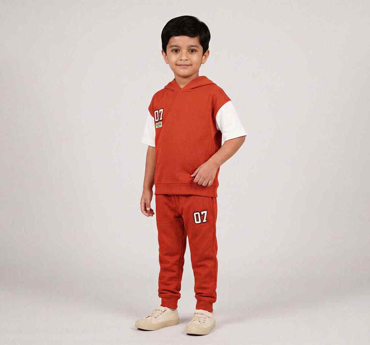 Hooded T-Shirt Withjogger Coordinate Set Red