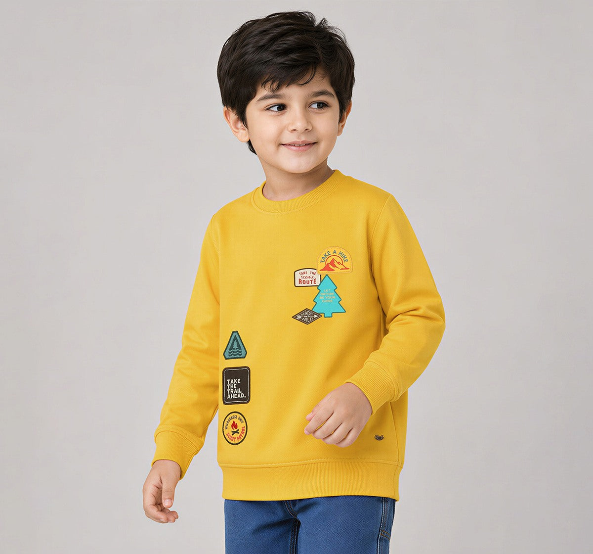 Sweatshirt with Badges Yellow