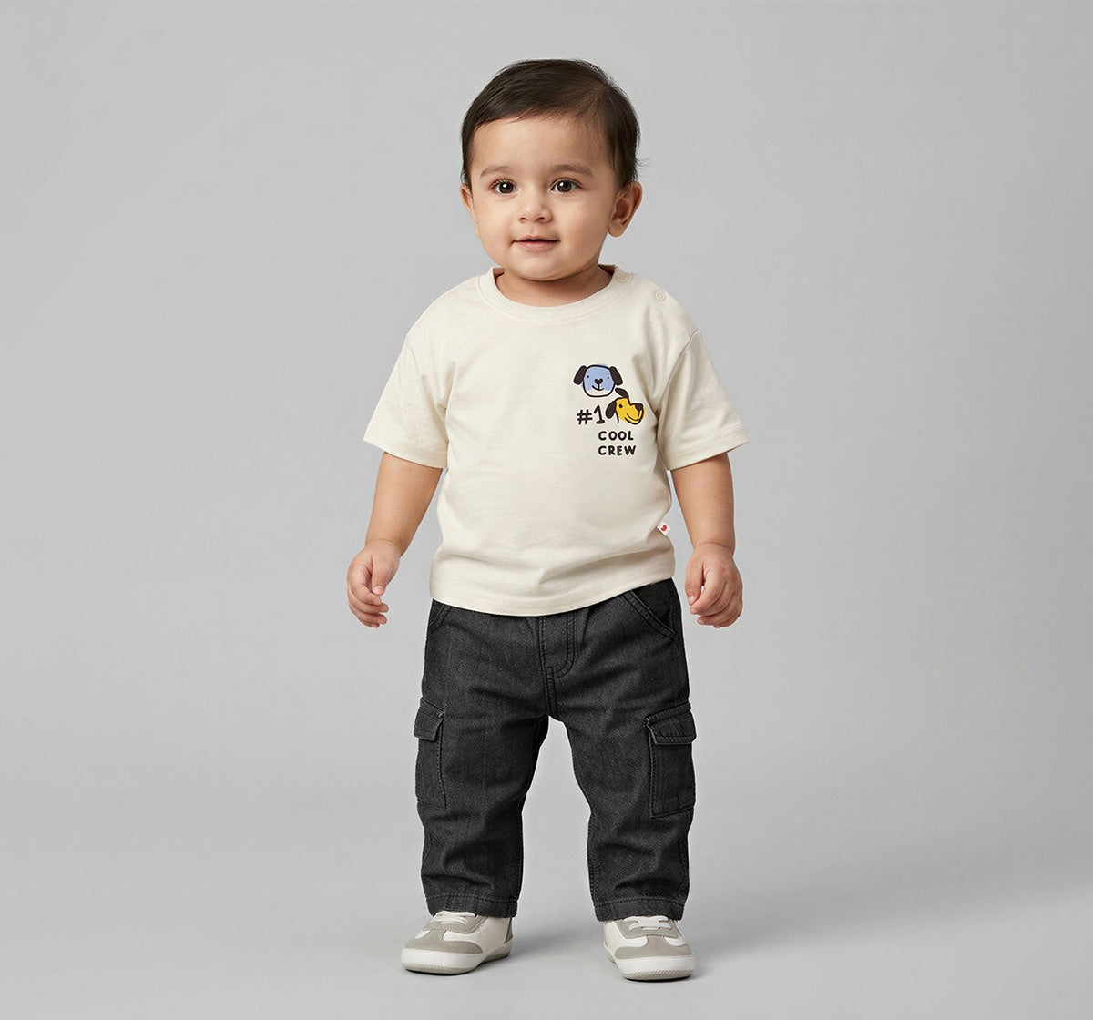 Antifit T-Shirt with Front & Back Print Off-White