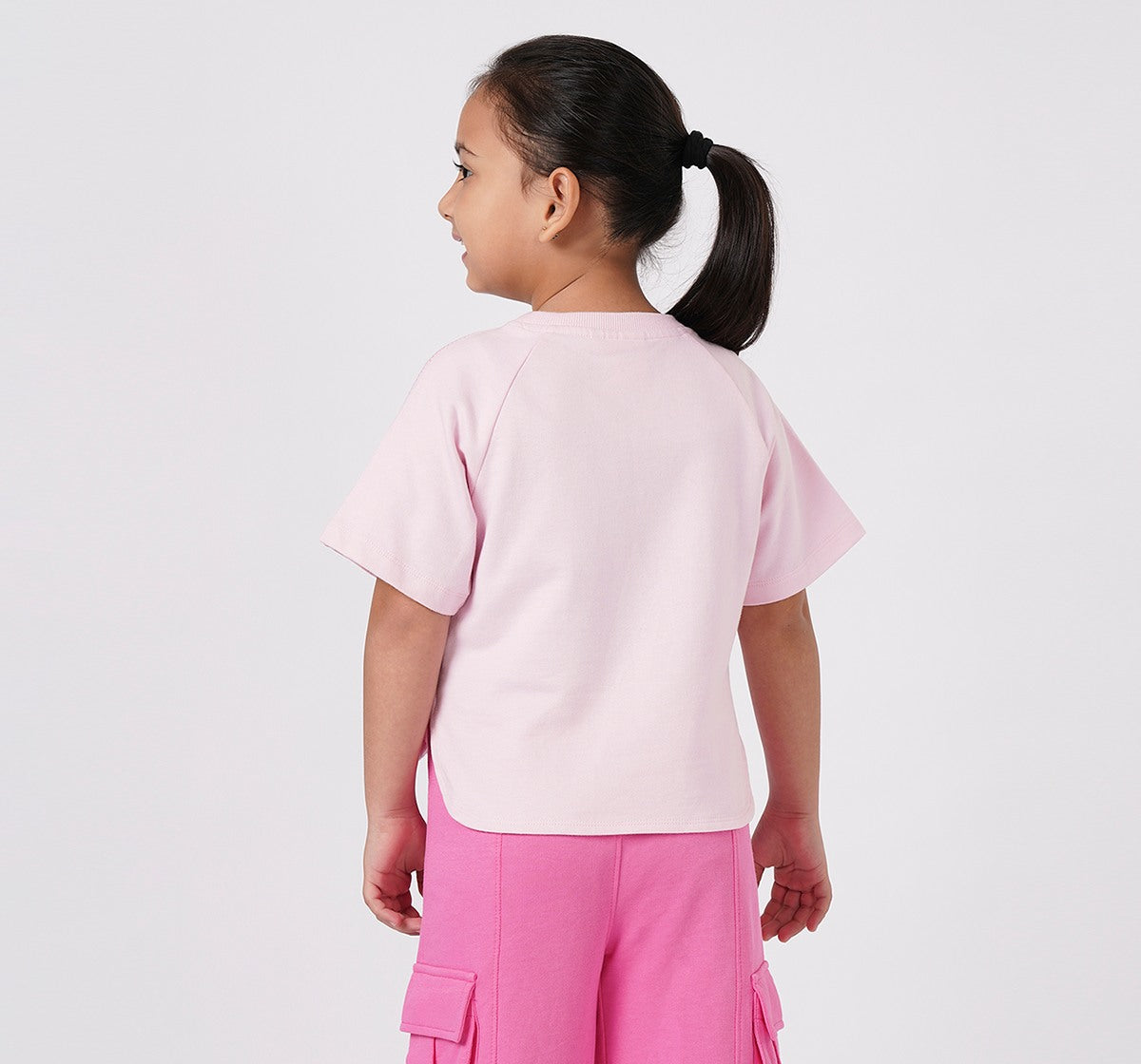 Girls Light Pink Floral 53 Raglan T-Shirt