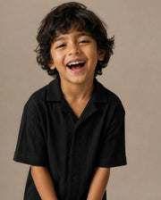 Rare Ones Boys Lyra Regular Fit Cotton Shirt - Black