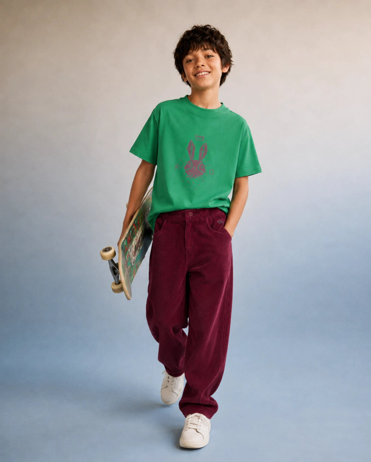 Rare Ones Boys Caro T Regular Fit Cotton Trouser - Dark Red