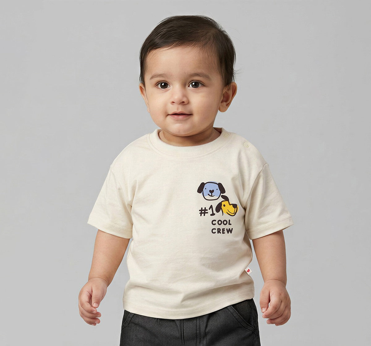 Antifit T-Shirt with Front & Back Print Off-White