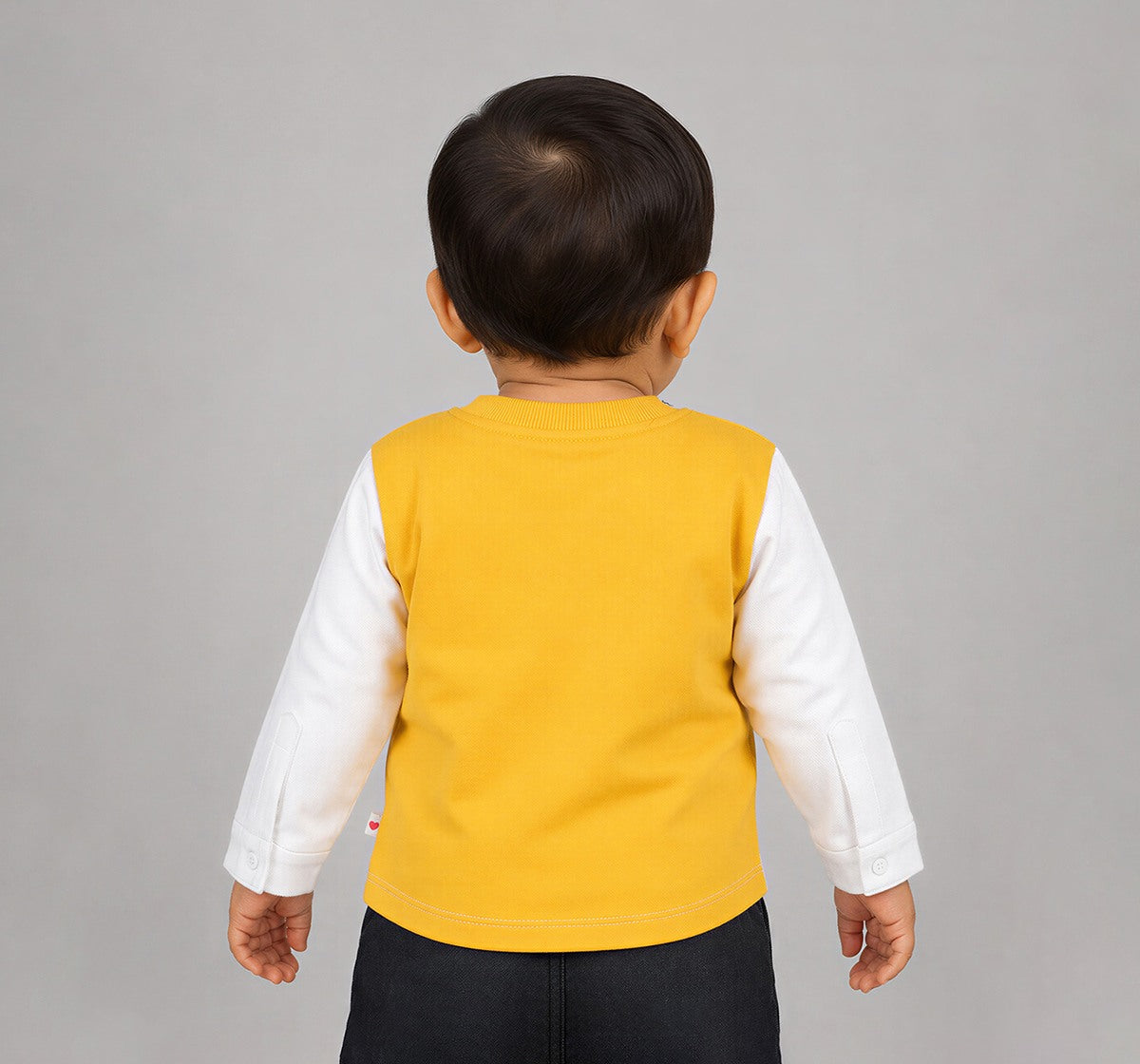 Mock Layered Sweatshirt with 3D Detail Yellow