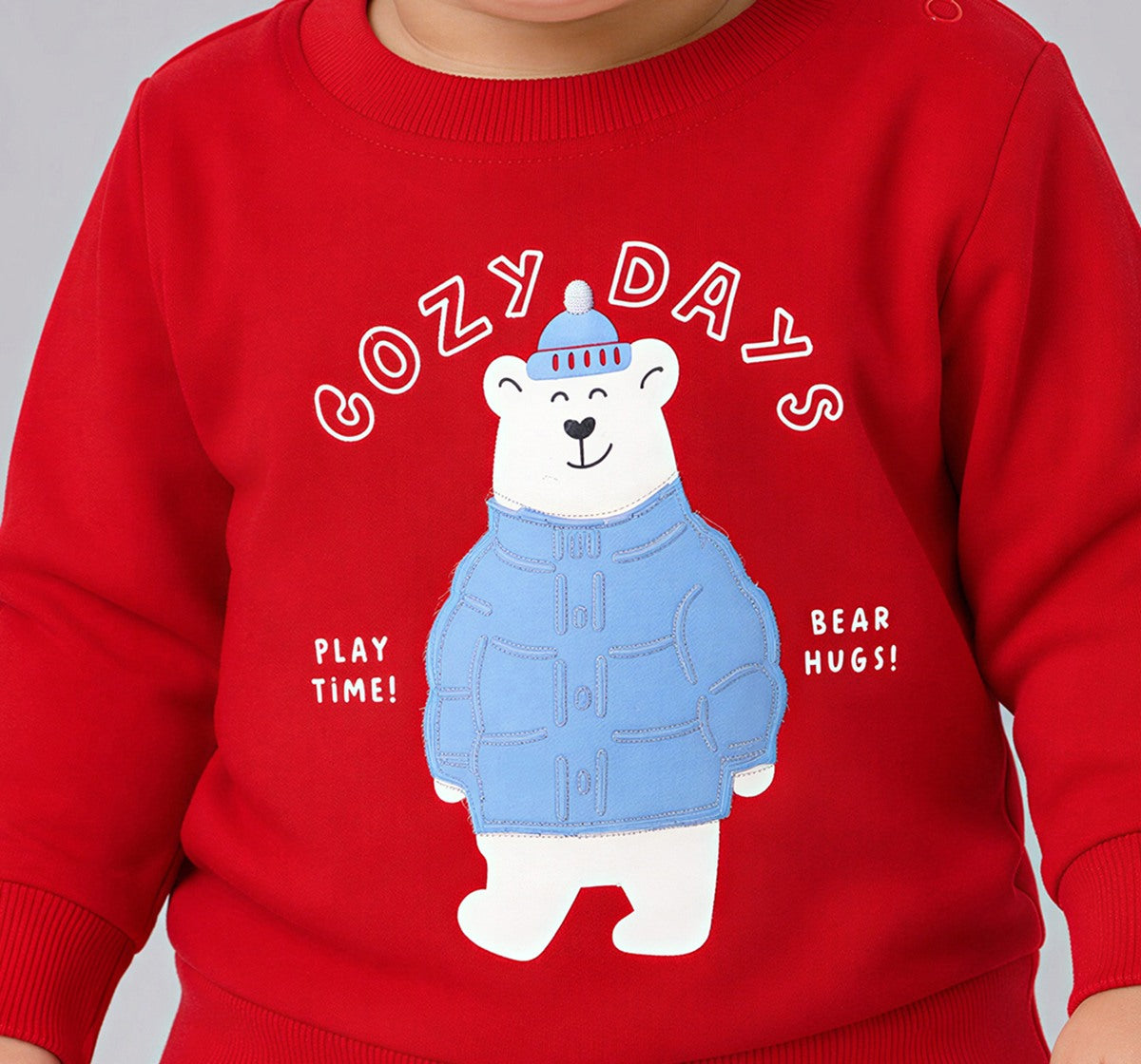 Sweatshirt with Applique & Print Red