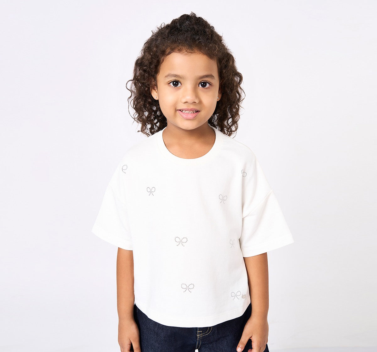 Looper T Shirt with Silver Studs Off White