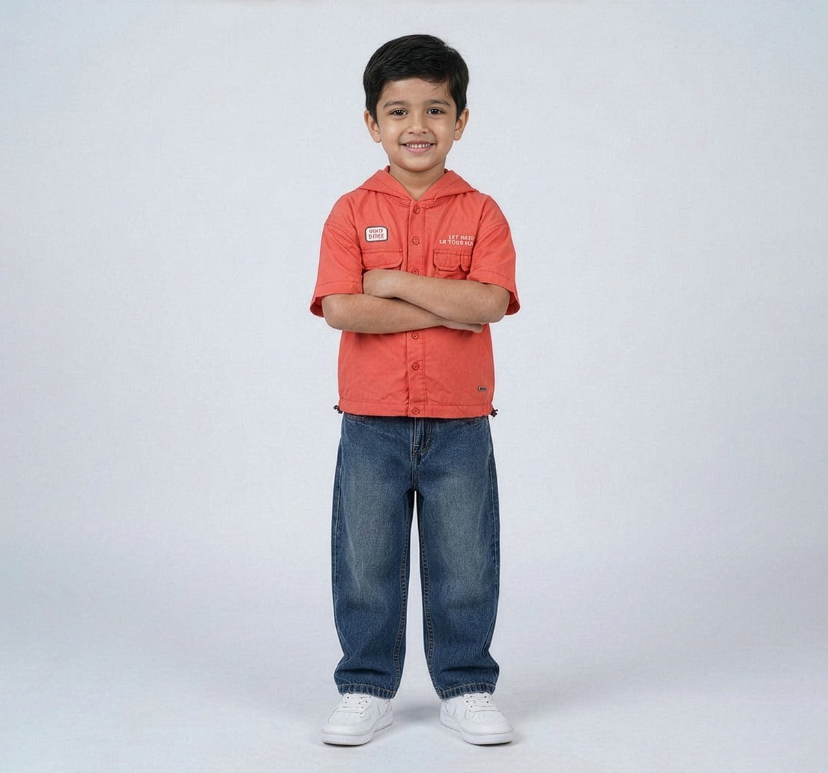 Boys Blue Cotton Denim Relaxed Fit Jeans