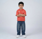 Boys Blue Cotton Denim Relaxed Fit Jeans