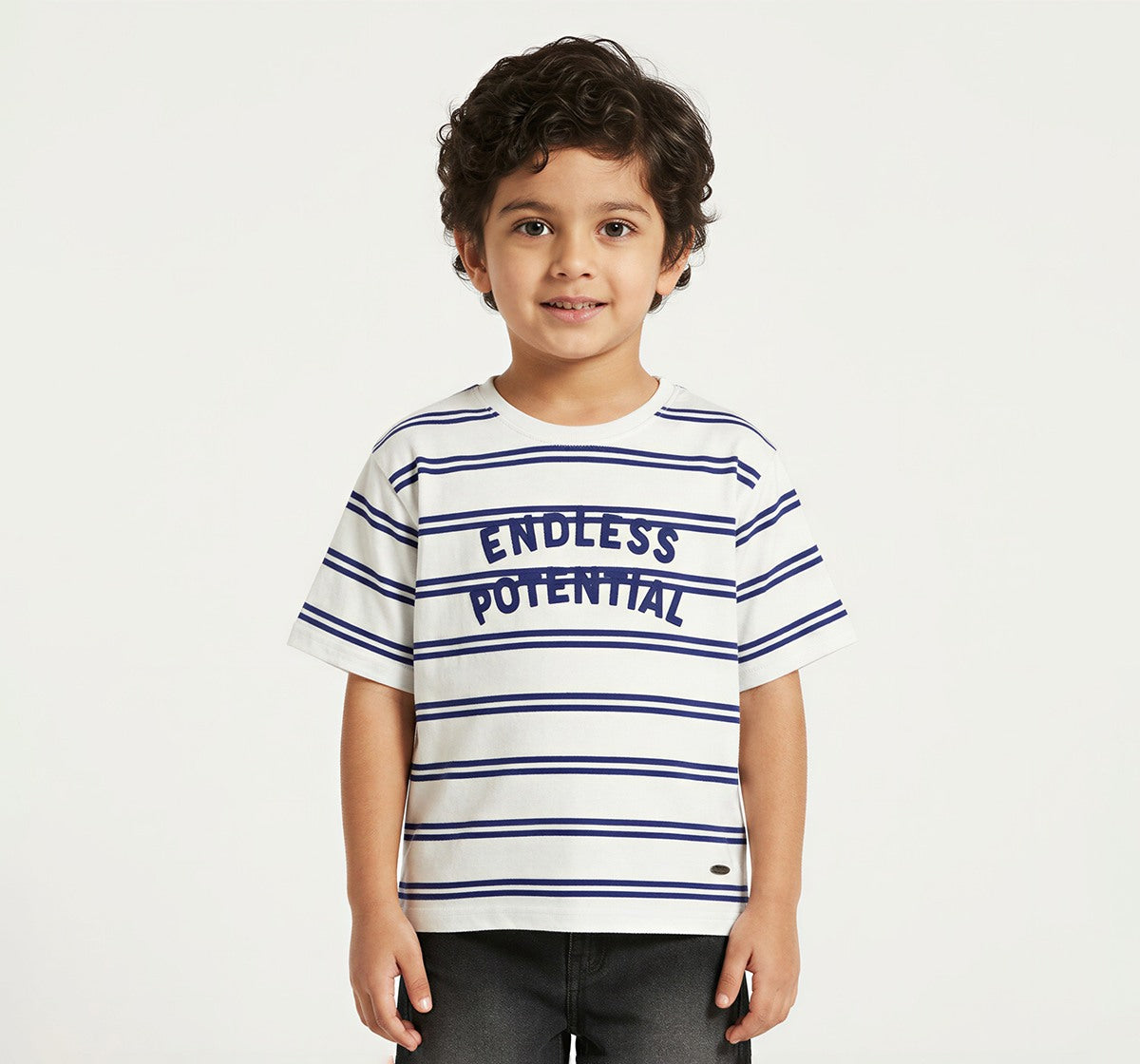 Yarn Dyed Striper T-Shirt Blue and White