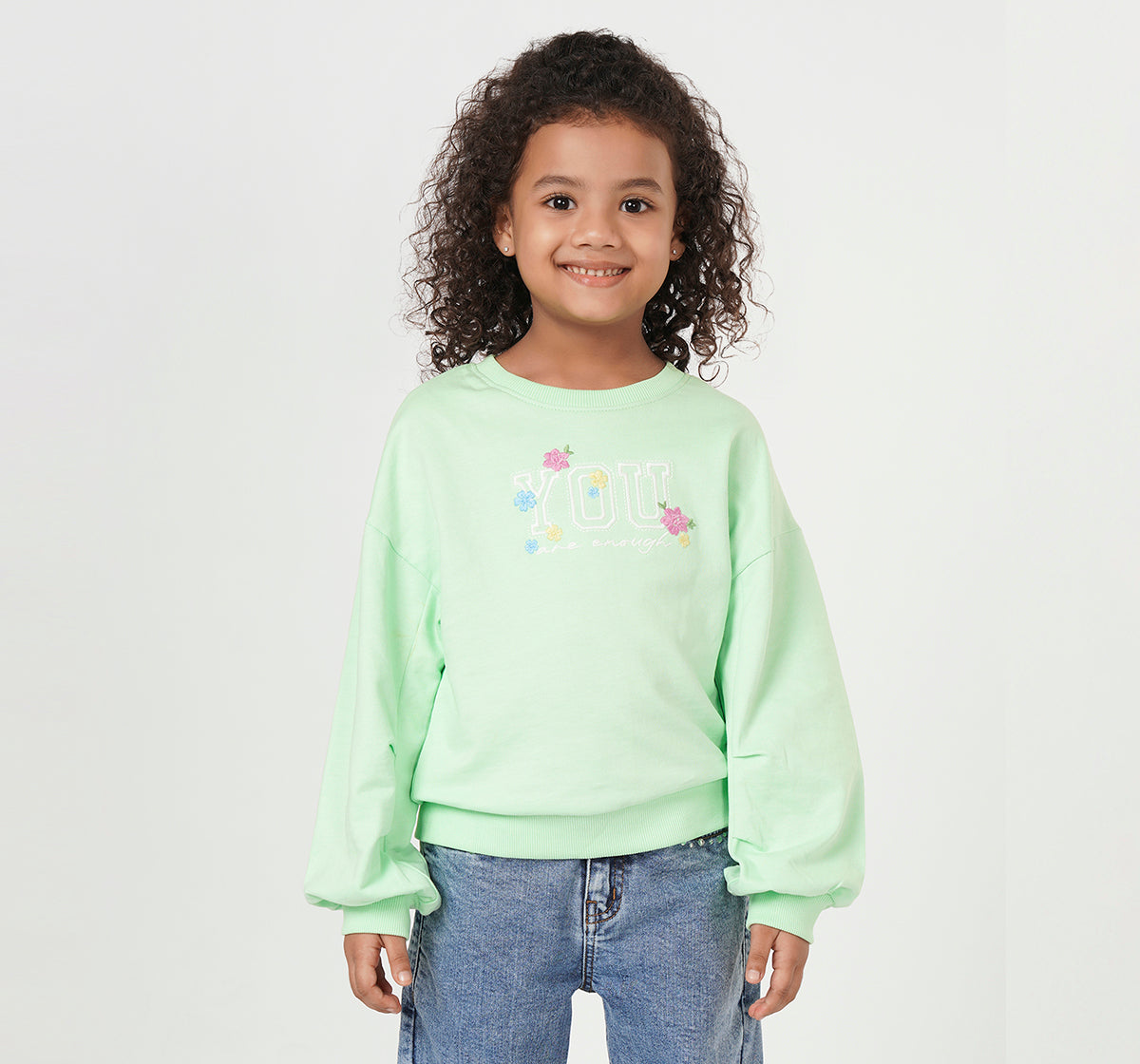 Sweatshirt with Emb Green