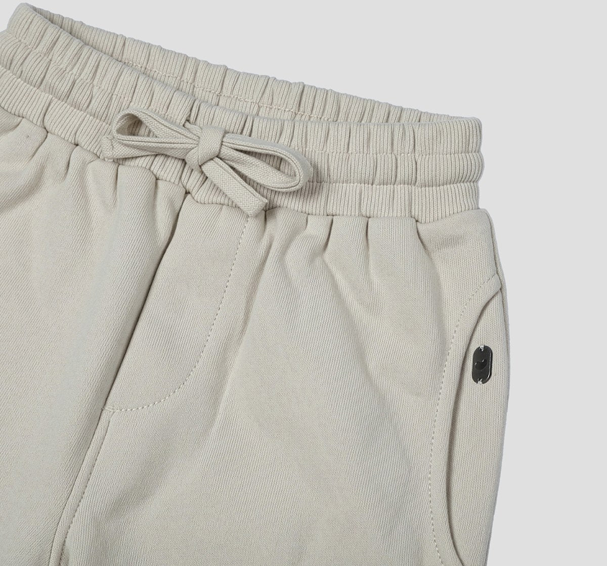 Knit Jogger with Cut and Sew Detail Beige