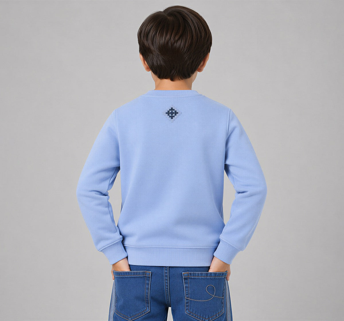 Boys Light Blue Graphic Print Regular Fit Sweatshirt