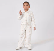 Waist Length Embroidered Jacket Off White