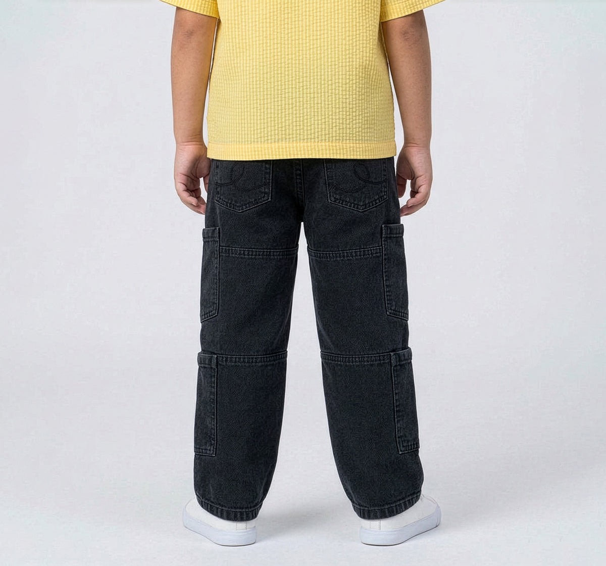 Cargo Denim Bottom Black Regular Fit
