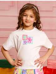 Girls Graphic Cotton Knit Boxy Fit Top