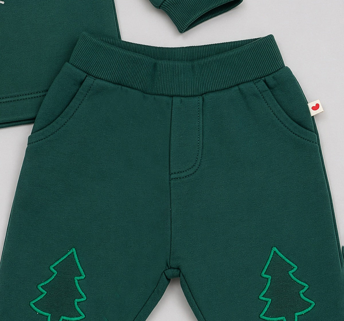 Knit Joggers with Knee Patches Green