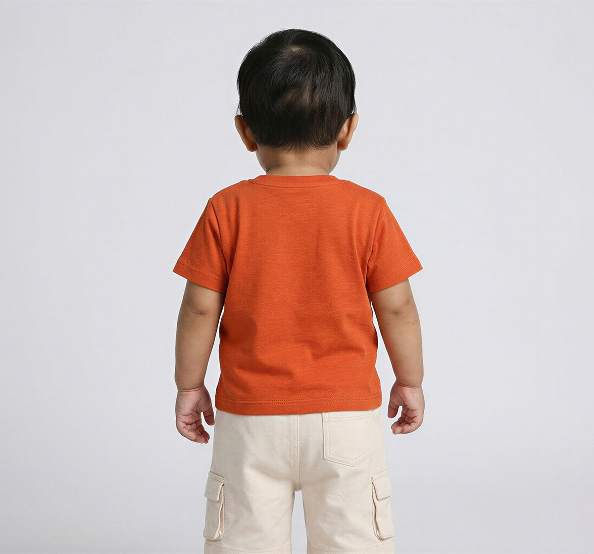 Regular Fit Tshirt with Chest Print Orange