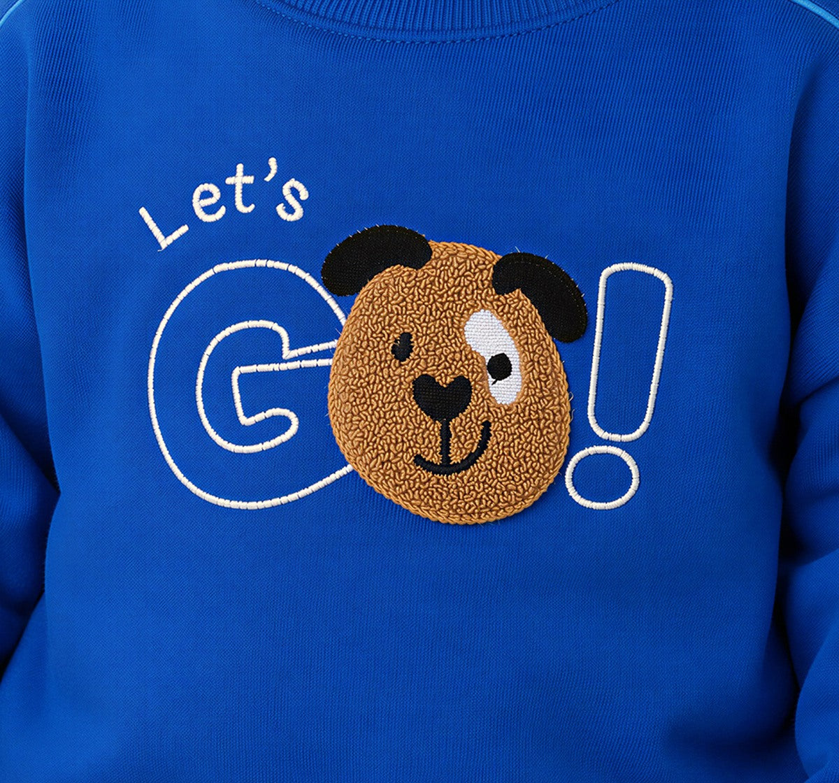 Sweatshirt with Terry Embroidery Blue