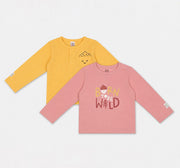 Full Sleeve Tees Multi Pack of 2 Waffle+Interlock