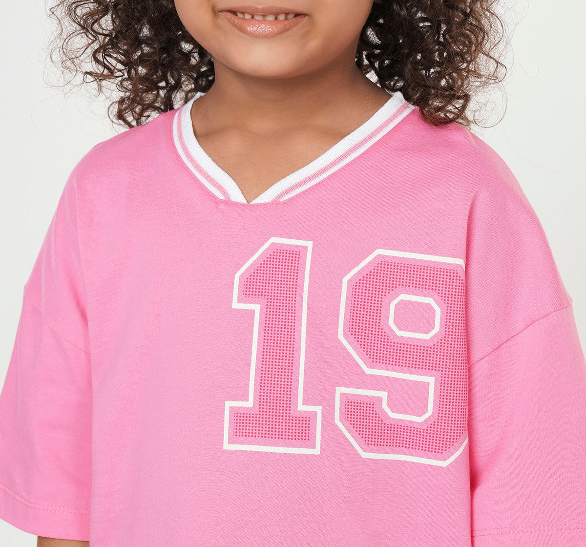 Boxy Fit Regular Length T Shirt Pink