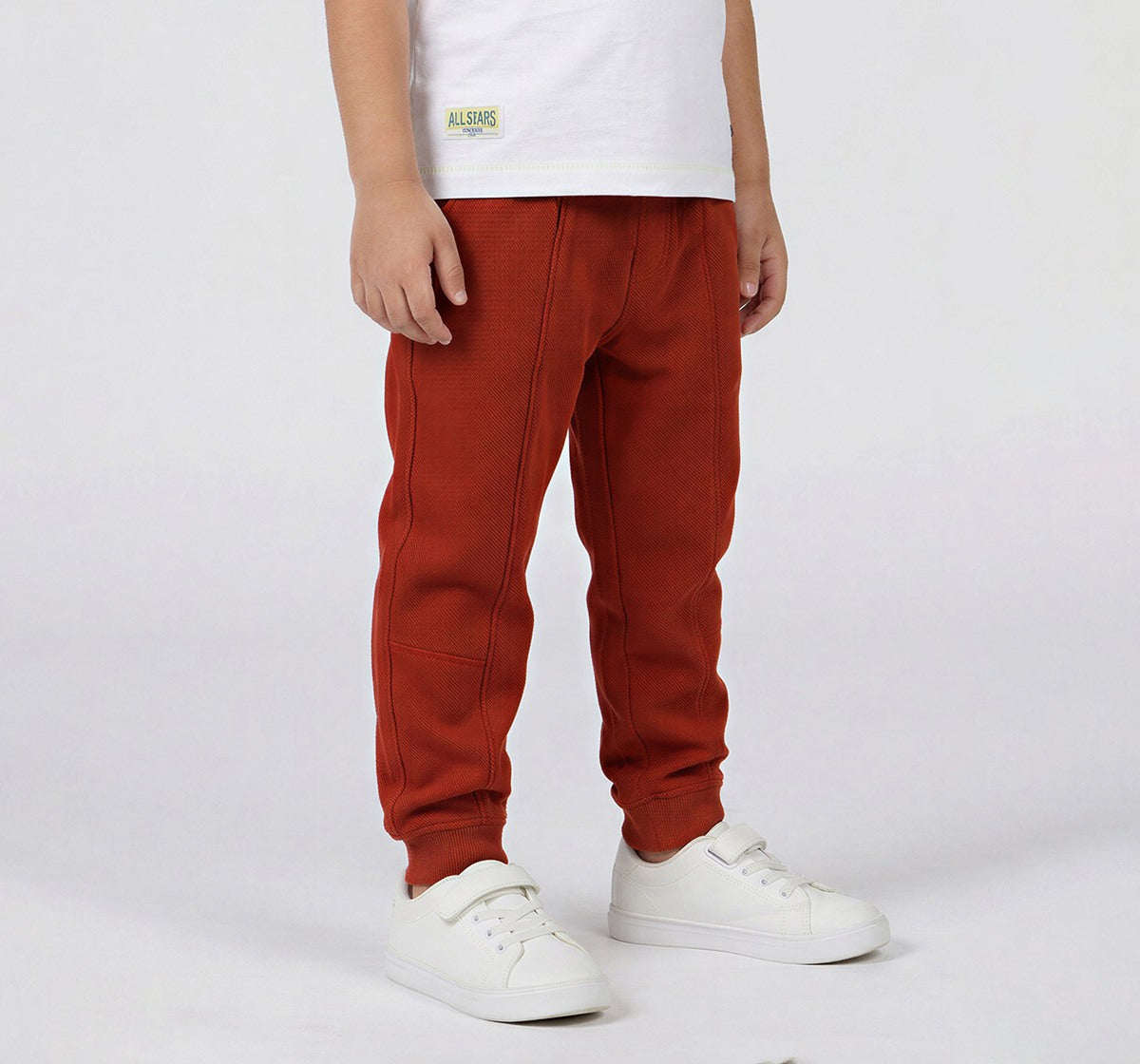Boys Rust Cotton Blend Regular Fit Knit Joggers
