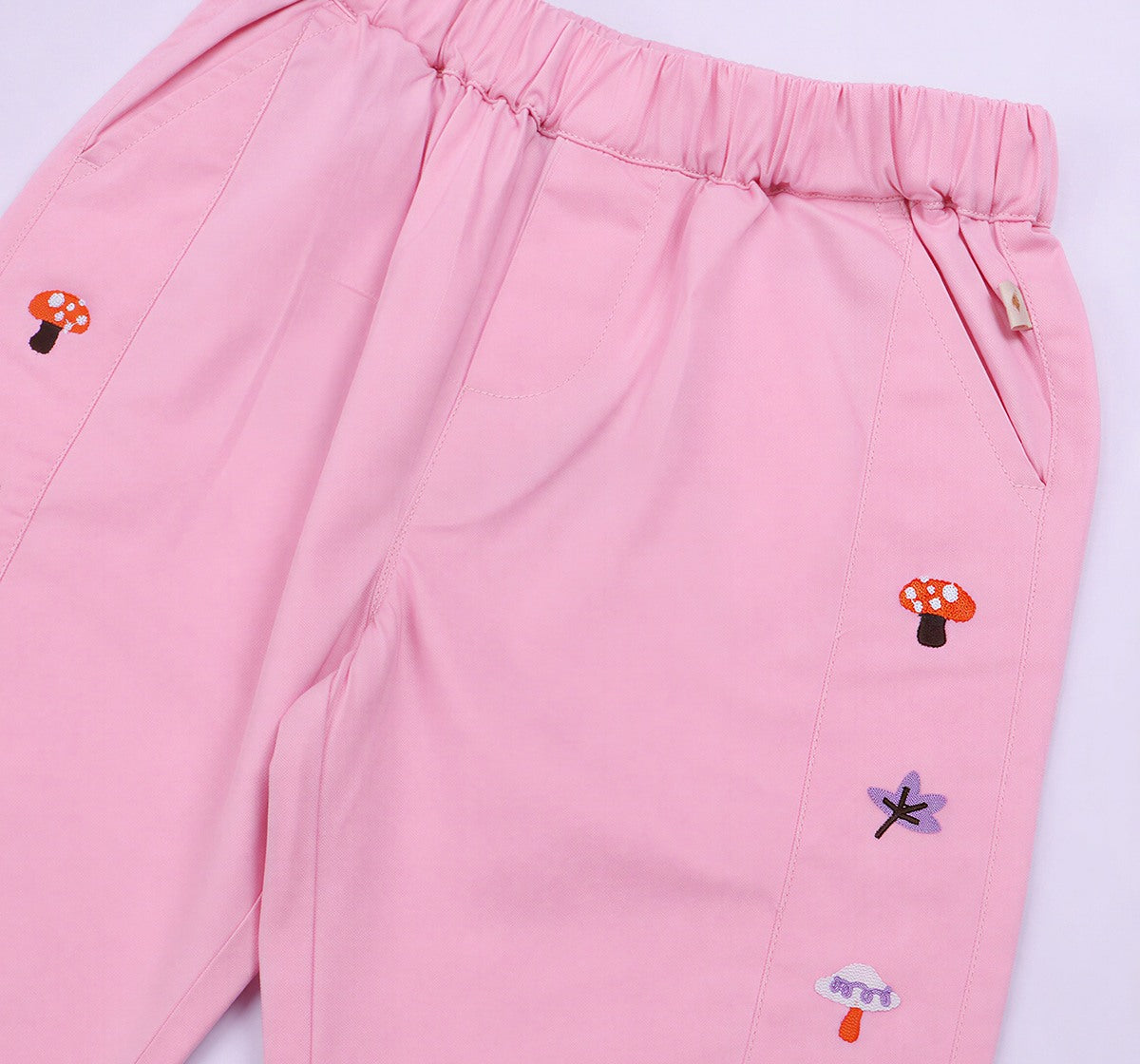 Barrel Fit Pant with Embroidery Cream