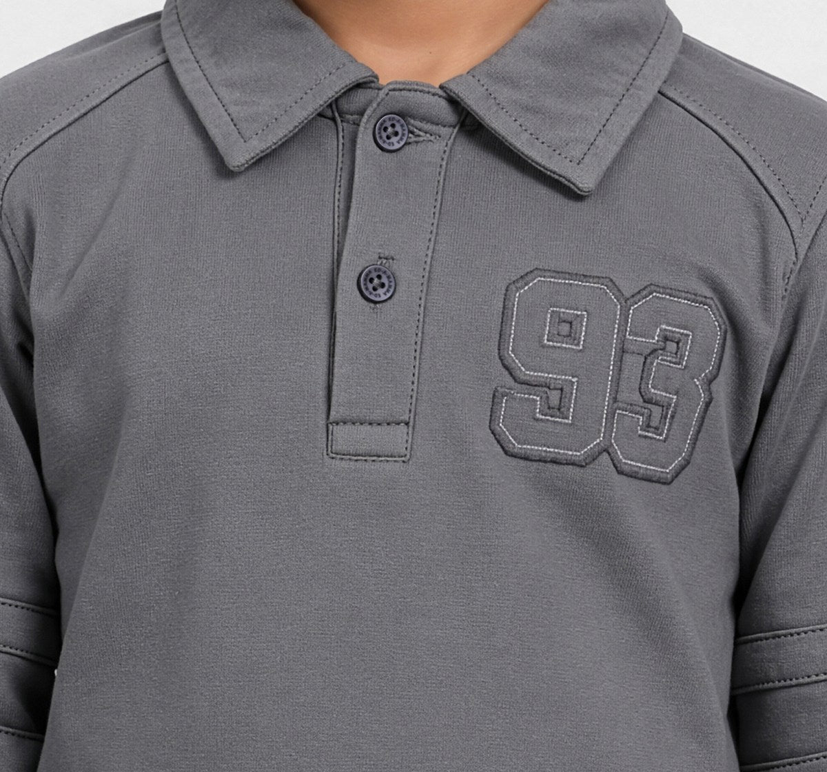 Full Sleeves Rugby Polo T-Shirt Grey