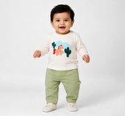 Tee with Terry Embroidery Cream