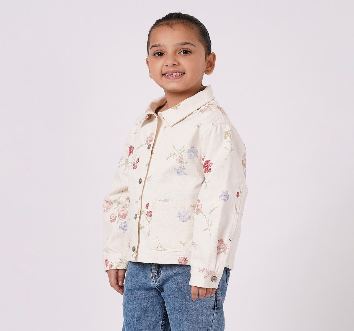 Regular Length Printed Shacket Multicolor