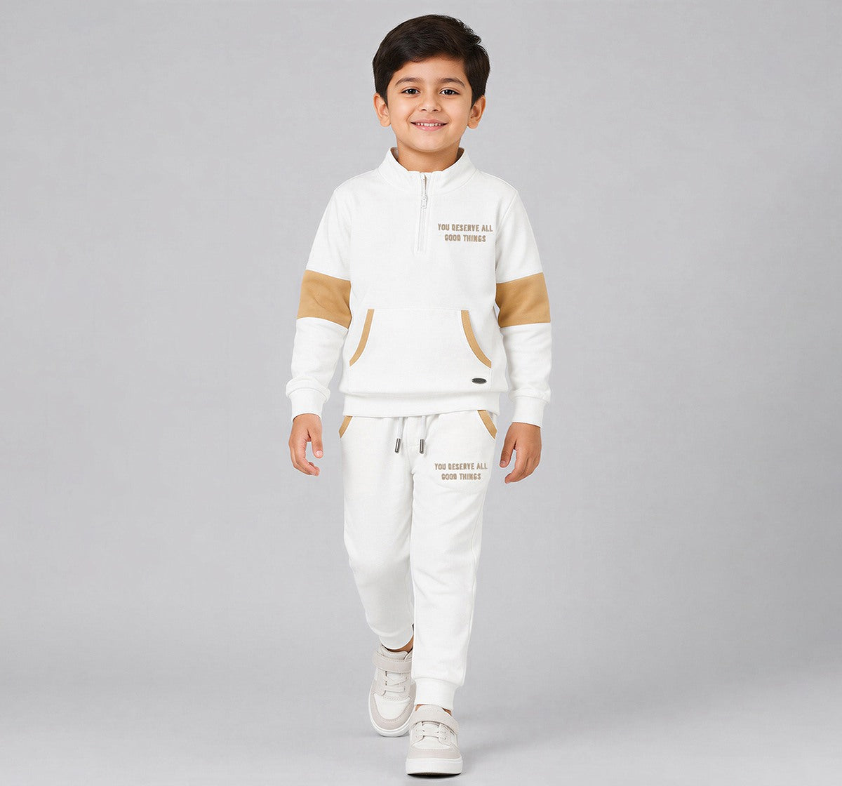 Sweatshirt & Jogger Coordinate Set Off White